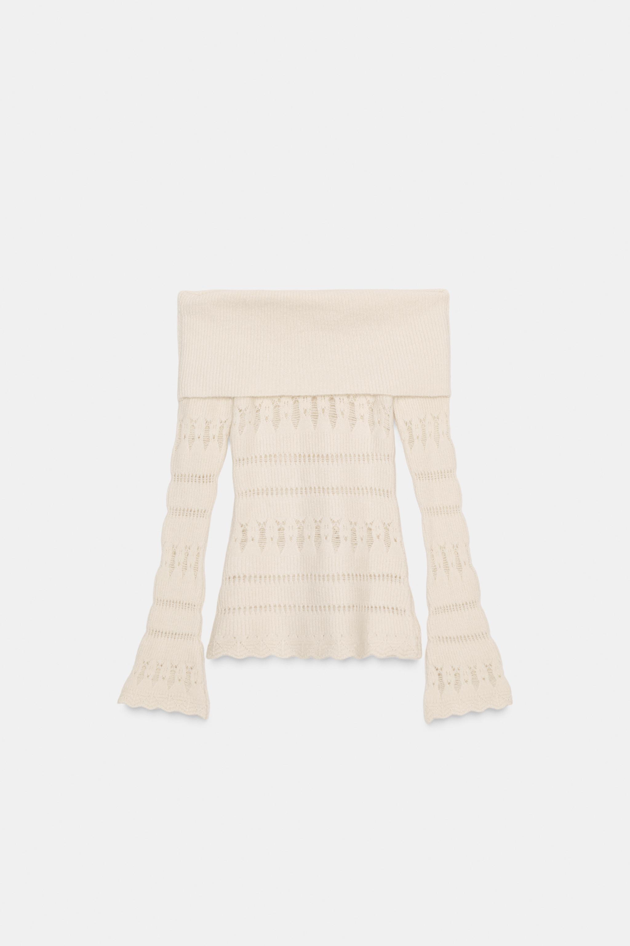 OPENWORK OFF-THE-SHOULDER JUMPER